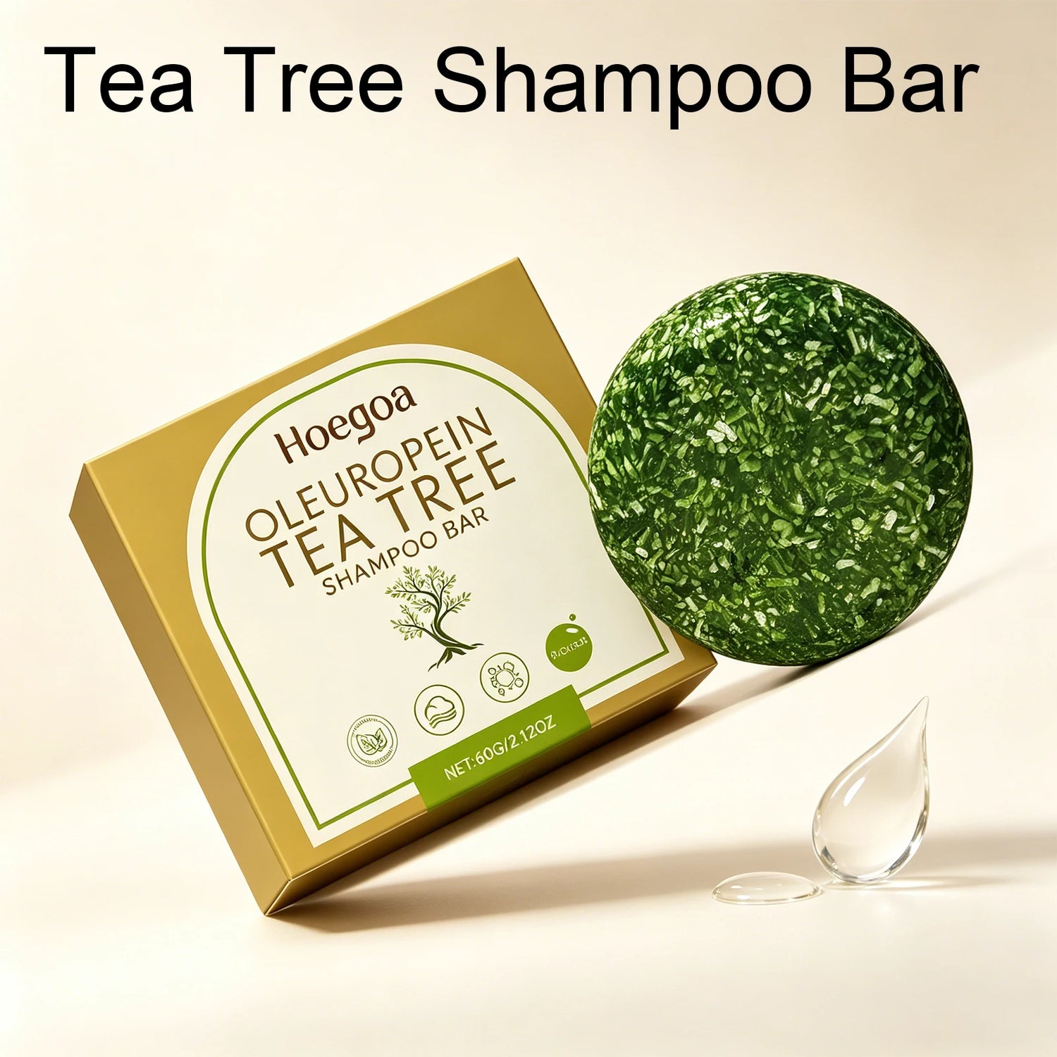 Tea Tree Shampoo Bar Dandruff Removal Oil Control Scalp Cleansing Damaged Hair Repair Natural Herbal Solid Hair Soap 60g