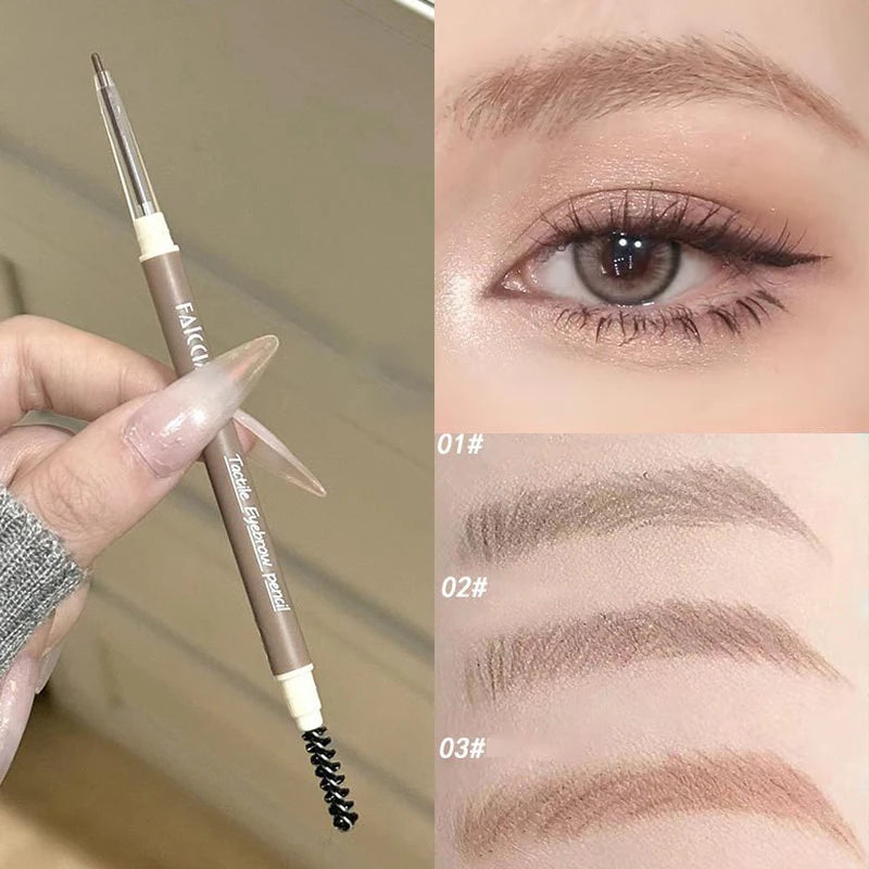1PC Waterproof Double-Ended Eyebrow Pencil Ultra Fine Eyebrow Pencil Sweat-proof Long Lasting Professional Eye Makeup Cosmetics