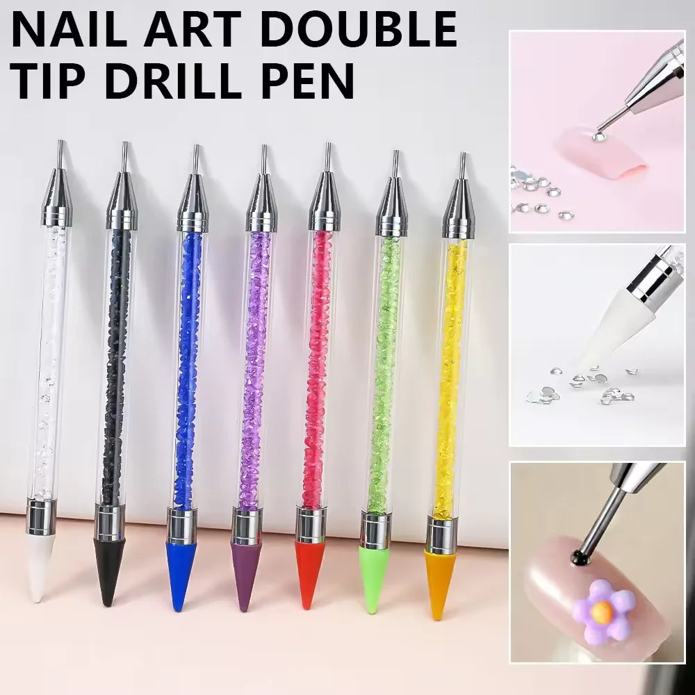 Double Headed Nail Art Rhinestone Picker Pen Crystal Wax Pencil Diamond Manicure Tools DIY Gel Polish Decoration Auxiliary Tool