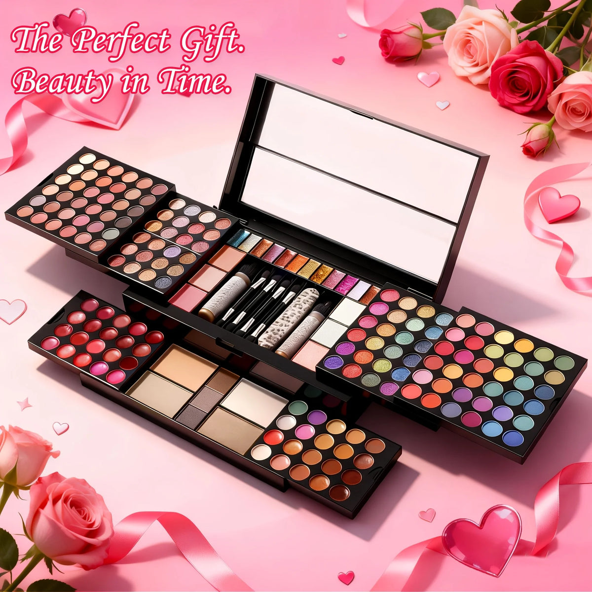 All-round Complete Cosmetic Gift Box Contains Lipstick and Eyeshadow Palette, Long-lasting Smudge-resistant Makeup Formula, Exquisite Packaging, Ideal Present for Christmas and All Festive Occasions