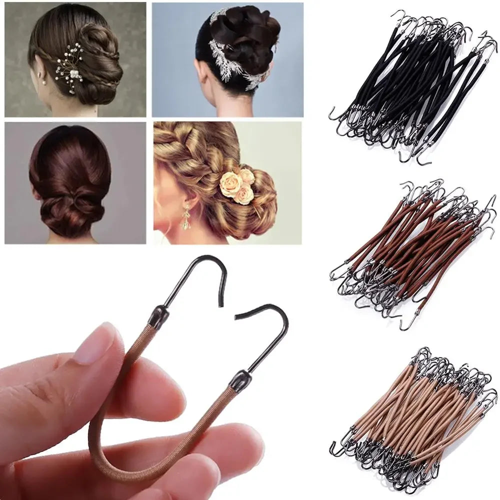 1/5/10pcs New Elastic Clips Bows Hair Accessories Girls Bands Gum With Hook Ponytail Holder Bungee Hair Thick Hair Headwear/