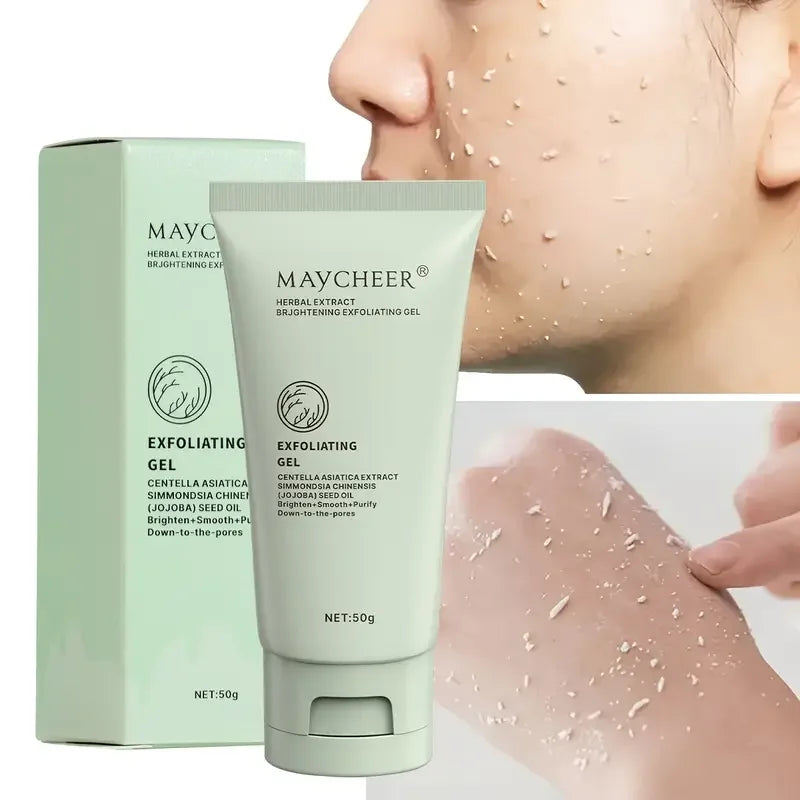 Herbal Extract Exfoliating Gel, Cleansing Scrub Gel, Facial Deep Cleansing Pores and Exfoliation, Moisturizing Skin Care Product