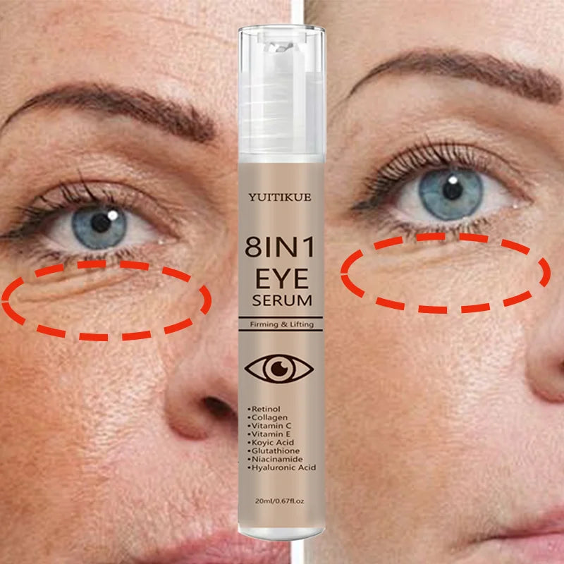 YUITIKUE 8-in-1 Eye Serum 20ml, Retinol & Collagen Firming Lifting Serum for Dark Circles & Wrinkles