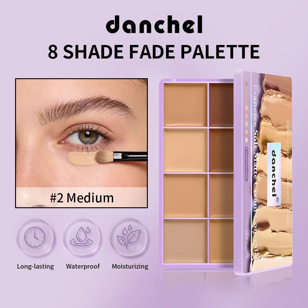 8 Shade Fade Palette Cover Dark Circles, Redness, Skin Blemishes Contour Contouring Soft Mist Advanced Makeup Effect Concealer