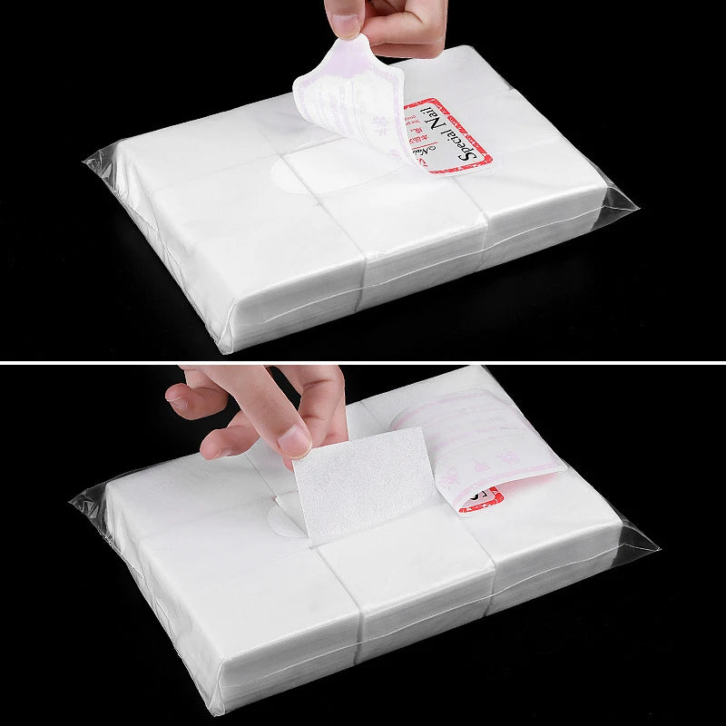 100/3000Pcs Nail Cotton Polish Remover Wipes Gel Clean Manicure Napkins Lint-Free Wipes Cleaner UV Gel Polish Paper Pads Towel