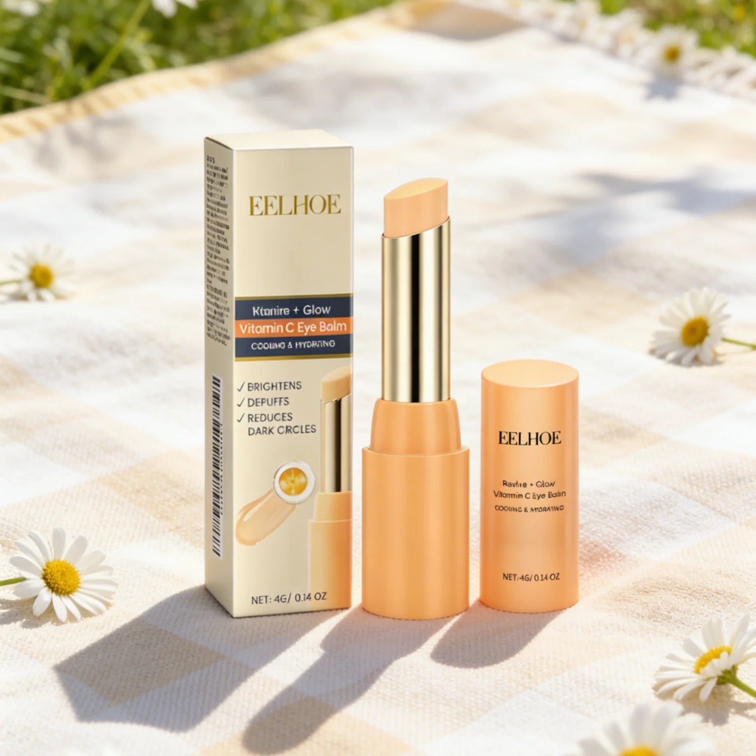 EELHOE Vitamin C Eye Balm Long Lasting Moisturizing Lifting Skin Rejuvenation Deep Nourishment Anti Puffiness Eye Serum Stick