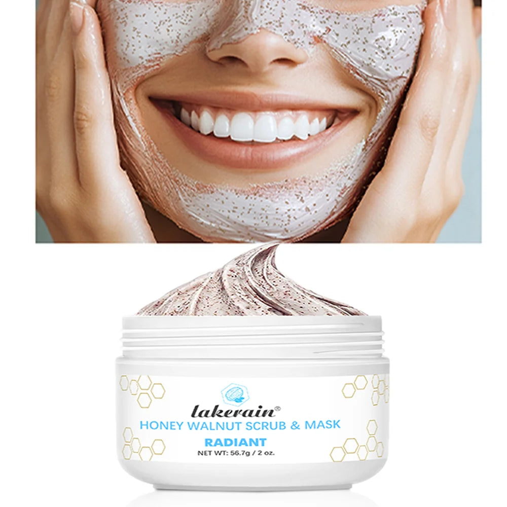 Facial Scrub & Face Exfoliator Mask Skin CareMoisturizing brightening Nourishing Cleansing Honey Walnut Facial Exfoliants Mask
