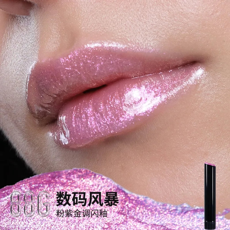 Kaleidos Glow Lipstick Inner Core Lip Stick Makeup Long Lasting Lip Balm High Pigmented Color Moisturizing Shimmer Lip Gloss