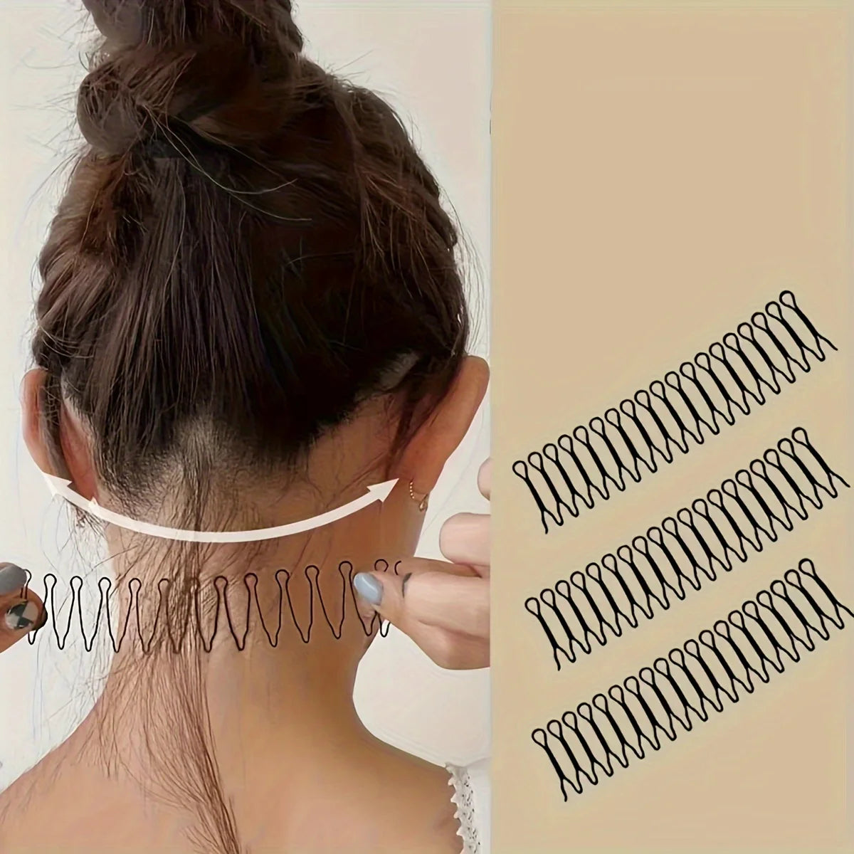 3pcs Multifunctional Hair Comb, Wave Hair Clips for Bangs Hair Holder, Broken Hair, Hair Band Inverted Comb, Hairpin