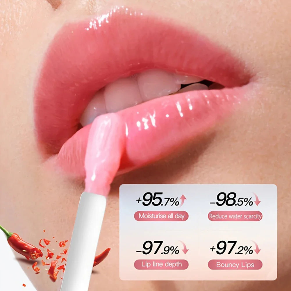 Spicy Lip Plumper Gloss, Extreme Volume Lip Plumping Oil, Moisturizing Lip Care to Create Plump Glossy Lips