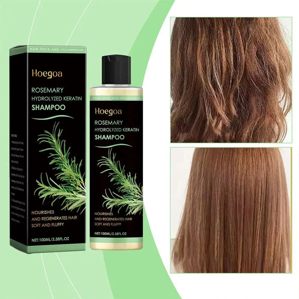 1/2PCs Rosemary Hair Growth Shampoo Thickening Hydrolyzed Keratin Dry Frizzy Damaged Repair Moisturizing Scalp Cleaning Shampoo