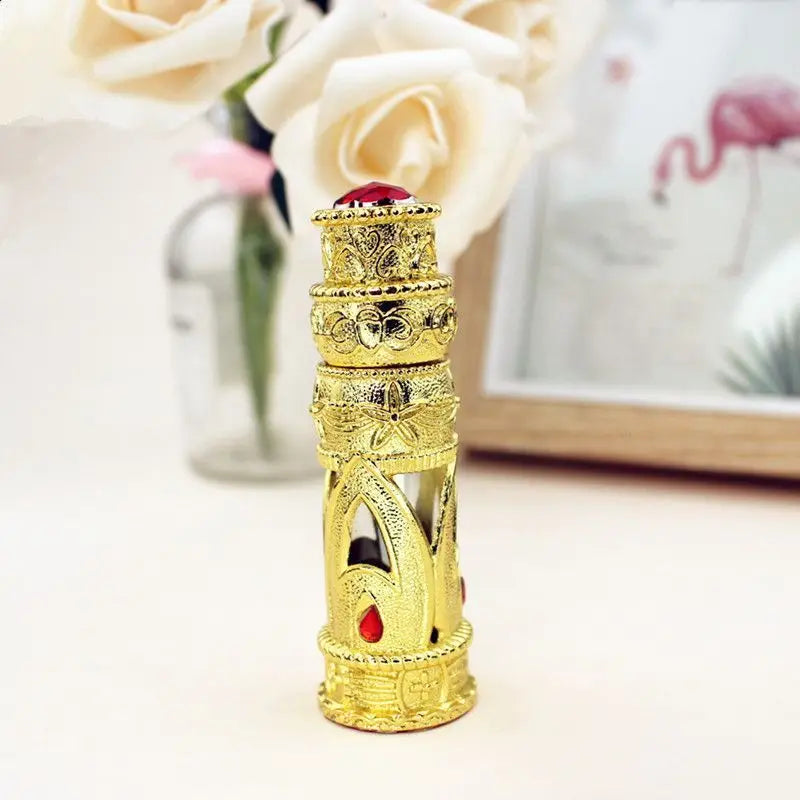 10g Traditional Black Kohl Surma Powder Arabic Natural Vintage Golden Decorative Bottle