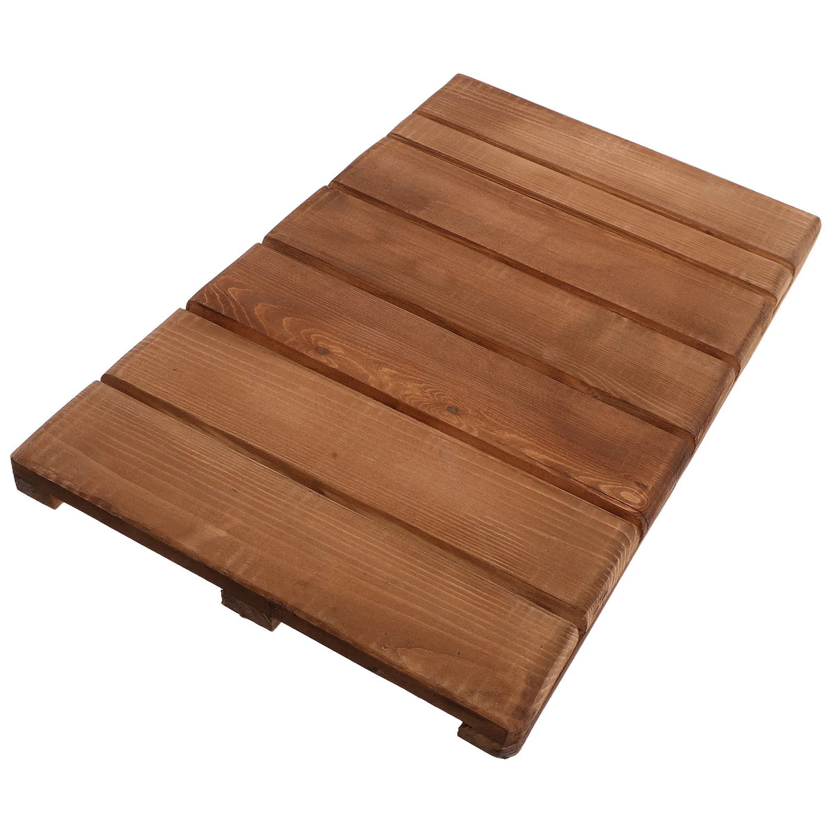 Bathroom Wood Mat Teak Shower Floor Mat for Tub Sauna Pool Outdoor Indoor Use Anti Slip Bath Rug Fast Drying Sturdy Solid Wood
