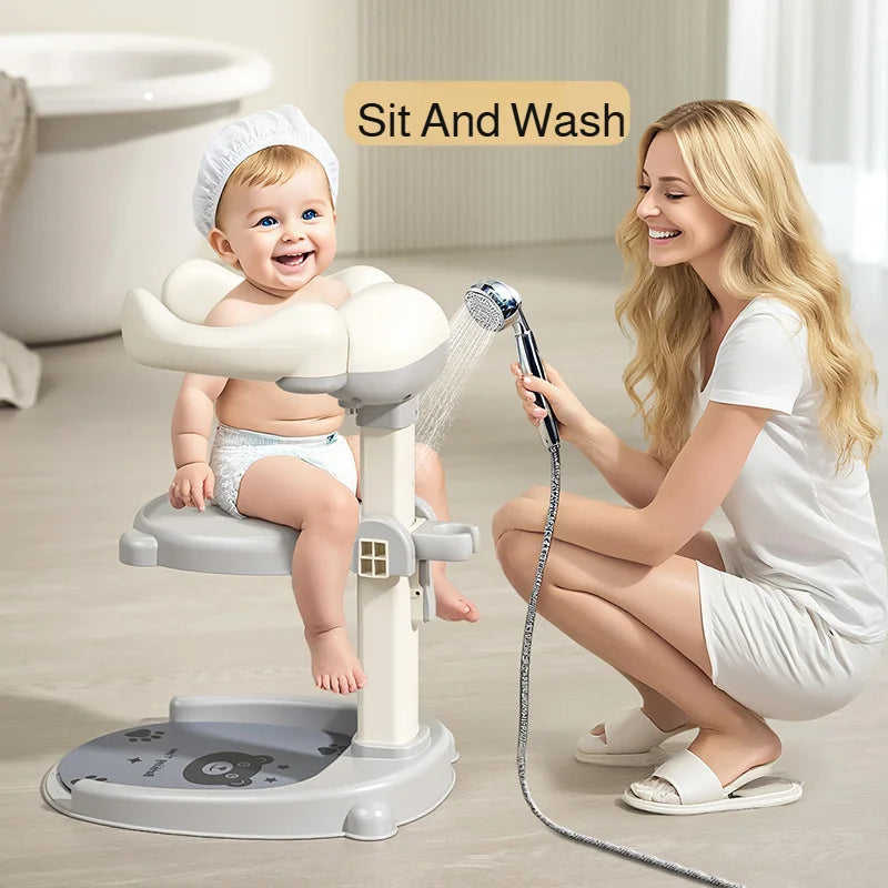 Baby Standing Shower Stand Adjustable Children's Bath Device Household Non-Slip Children's Bath Stand Baby Bath Stand Support