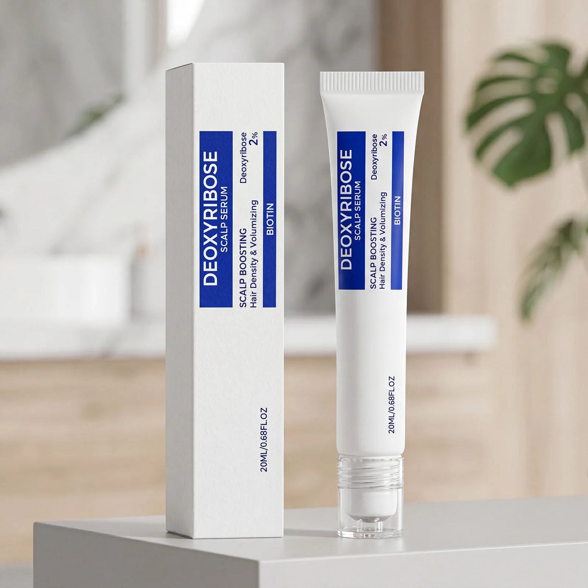 Biotin Deoxyribose Scalp Serum Roller Ball Nourishing Scalp Treatment Boost Hair Volume Density Soothe Dry Tight Scalp Hair Care
