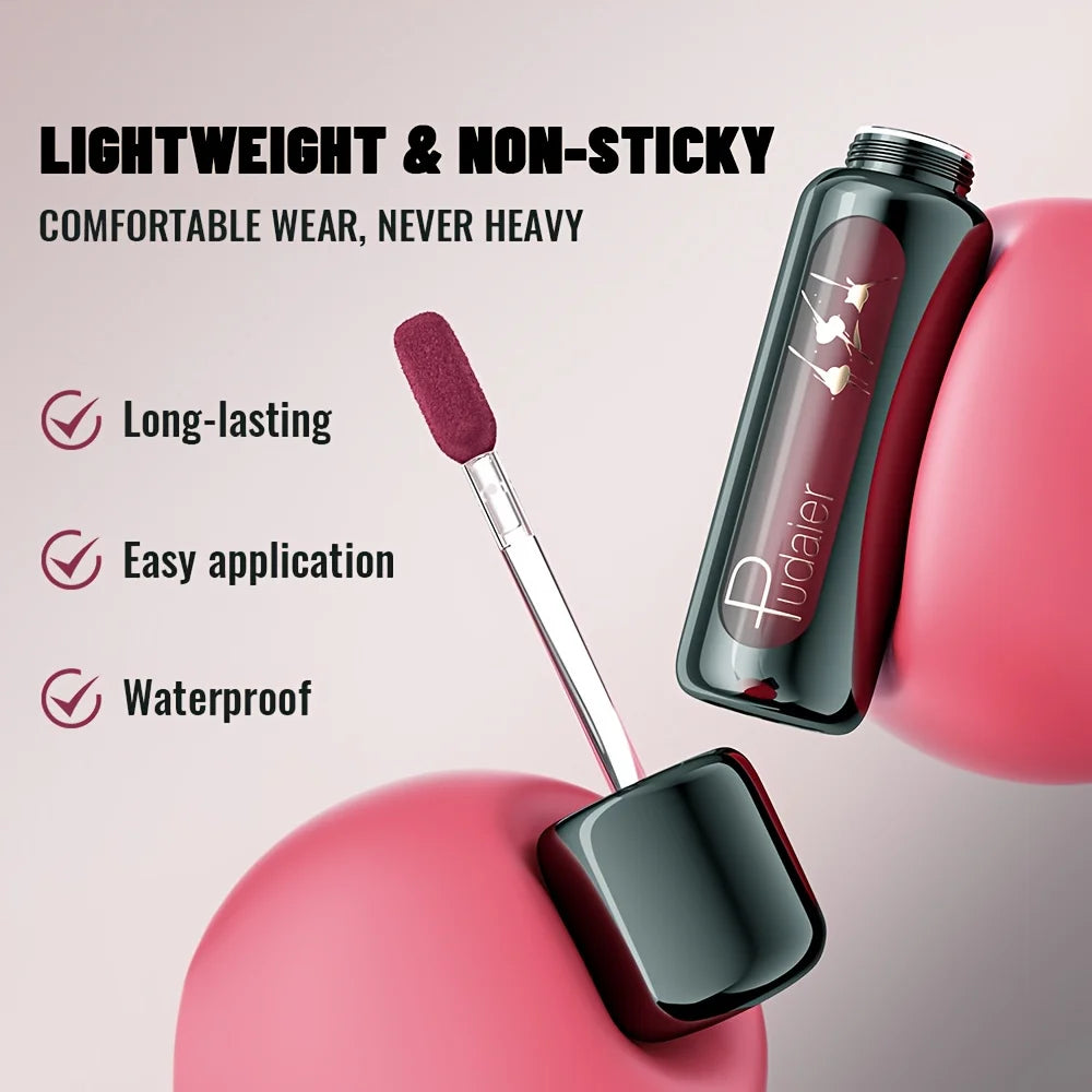 1 Set Long-lasting Waterproof Matte Lip Liner Pen and Lip Gloss Set - Smooth and Natural Tones, Waterproof and Not Easy to Smudg