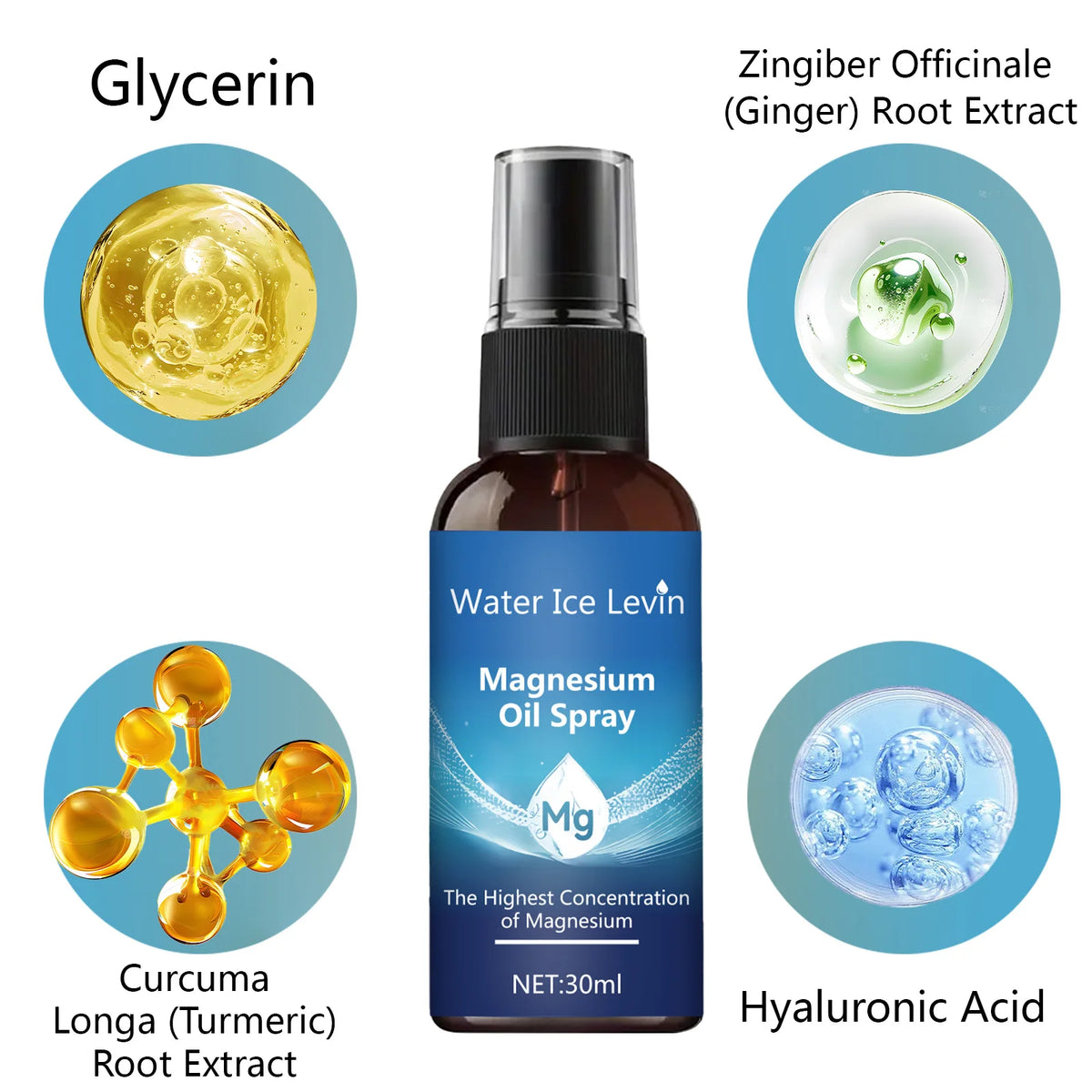 Magnesium Oil Spray face and body skin care essential oil moisturizing massage essential oil