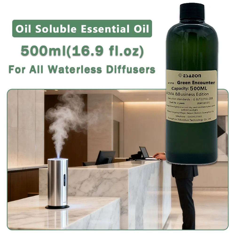 ESAEON Aroma Diffuser Supply Oils - Essential Oil For All Waterless Aromatherapy Machines, Green Encounter - 500ML (16.9 fl.oz)